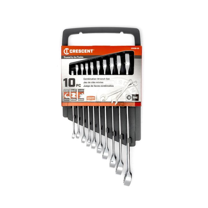 Image of 10 Pc. 12 Point SAE Combination Wrench Set - Crescent