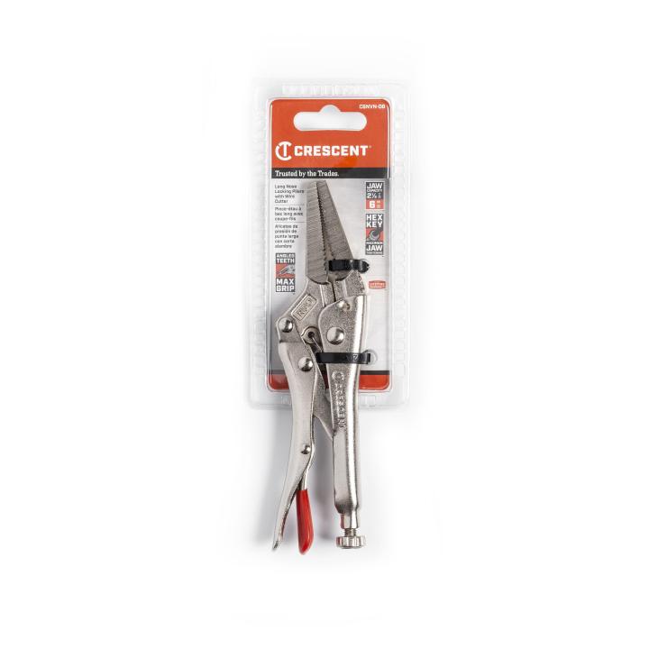 Image of Long Nose Locking Pliers with Wire Cutter - Crescent
