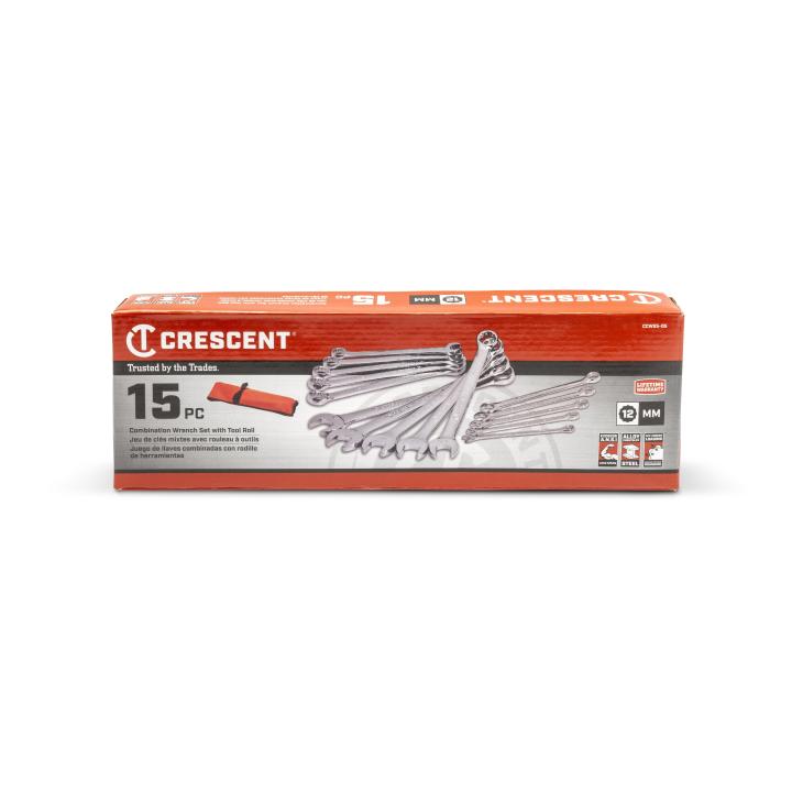 Image of 15 Pc. 12 Pt. Metric Combination Wrench Set - Crescent