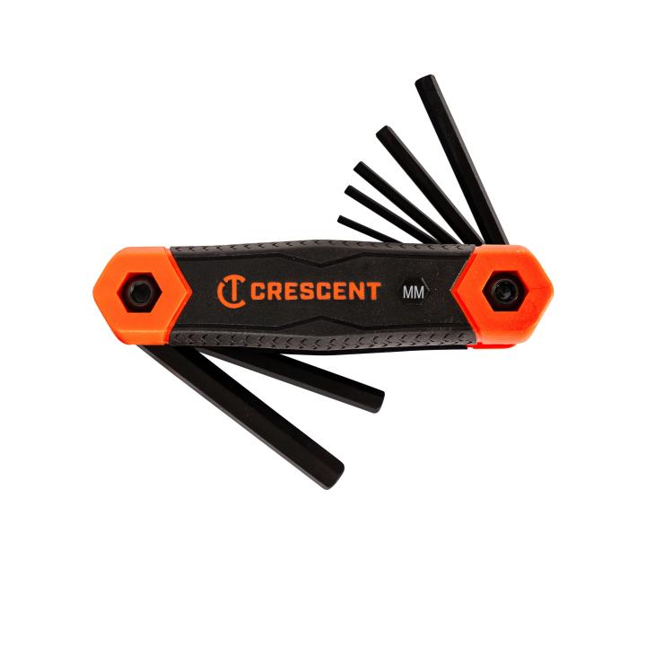 Image of 8-Key Metric Hex Key Fold-up Set - Crescent