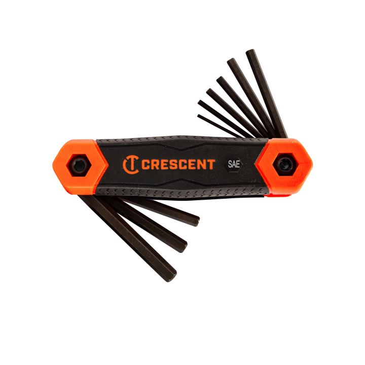Image of 9-Key SAE Hex Key Fold-up Set - Crescent