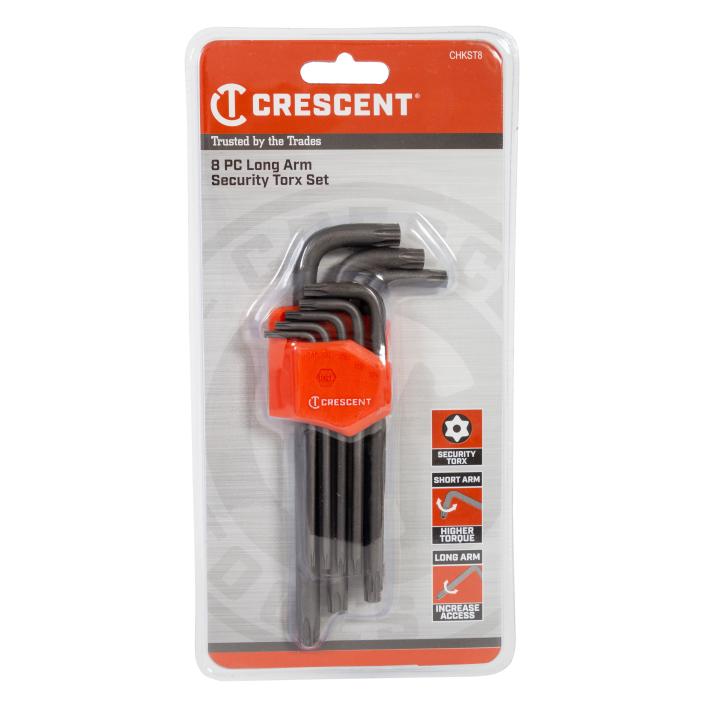 Image of 8-Key Long Arm External Torx® Key Set - Crescent