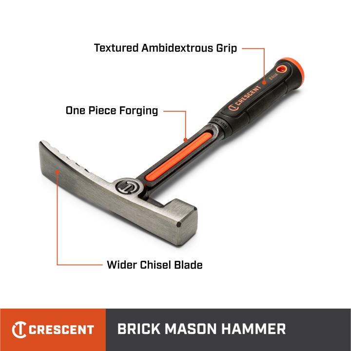 24 Oz. Brick Hammer with Steel Handle - Crescent Tools