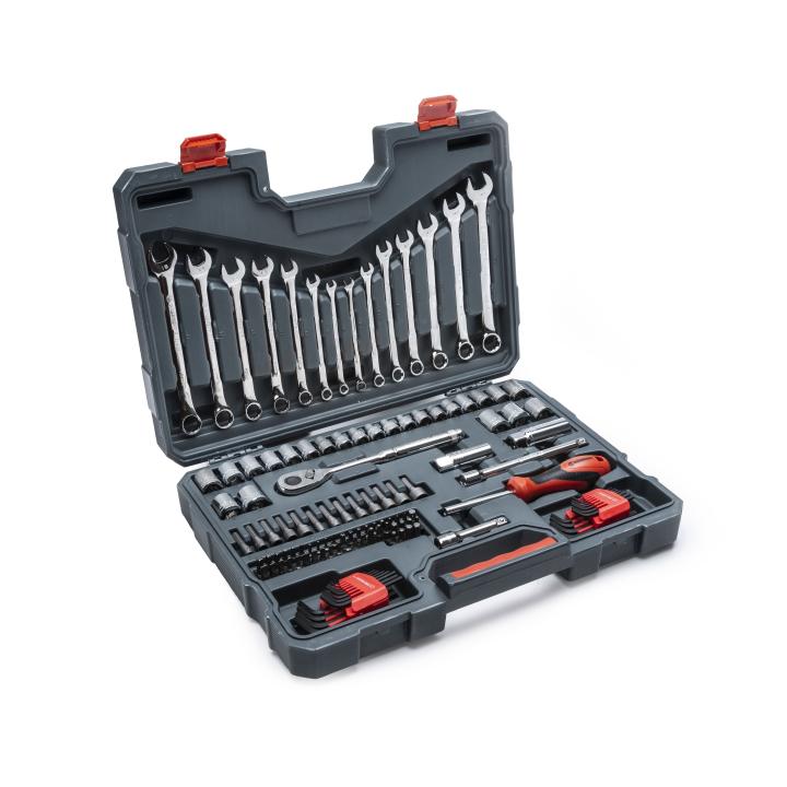 Image of 128 Pc. 3/8" Drive 12 Point SAE/Metric Mechanics Tool Set - Crescent