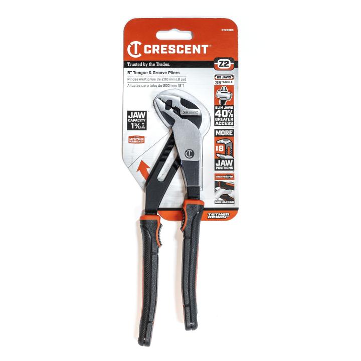 Image of Z2 K9™ Straight Jaw Dual Material Tongue and Groove Pliers - Crescent