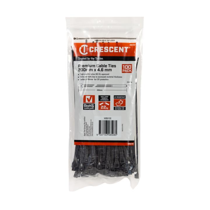 Image of Cable Tie Black - Crescent