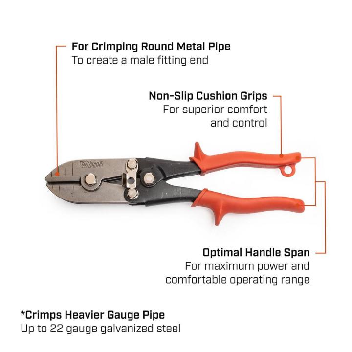 245mm 9 3 4 5 Blade Short Hand Crimper Crescent Tools