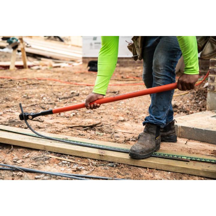 Image of the Crescent RB5 being used to bend rebar on a construction site