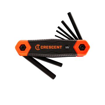 Image of 8-Key Metric Hex Key Fold-up Set - Crescent
