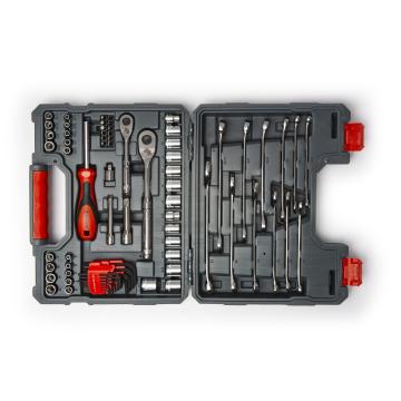 Image of 70 Pc. 1/4" and 3/8" Drive 6 and 12 Point SAE/Metric Mechanics Tool Set - Crescent